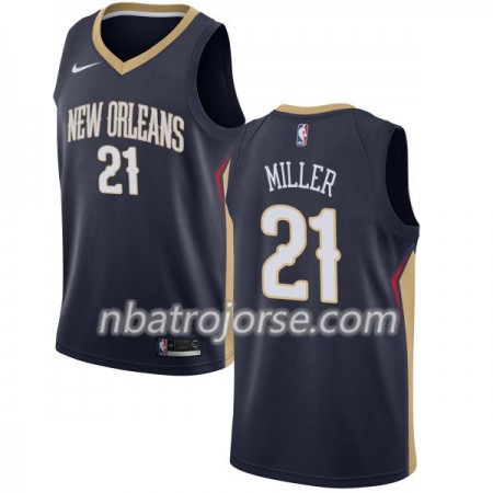 Män New Orleans Pelicans Tröja Darius Miller 21 Nike 2017-18 Navy Swingman